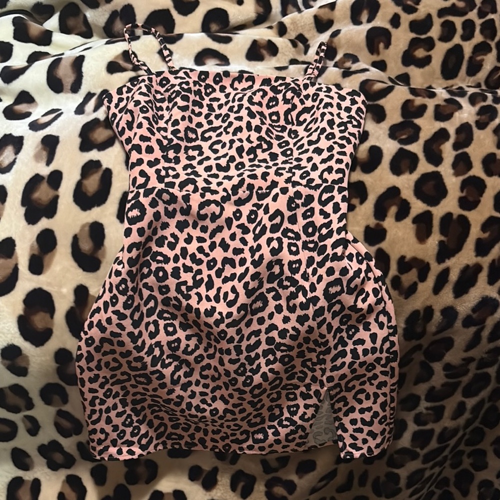 Leopard Print Spaghetti Strap dress. NWT